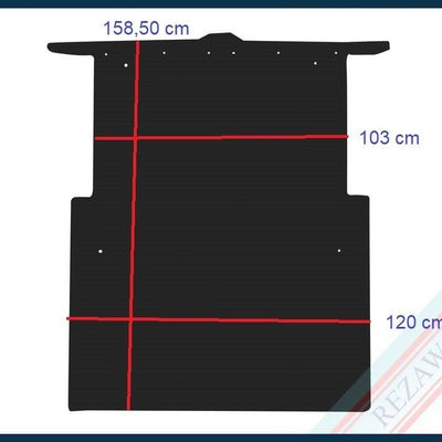 Laderaum Boden für Ford Transit Courier II Schwarz