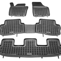 Gummi Fußmatten für Volkswagen Sharan / Seat Alhambra  (2010-) Schwarz / 7-Sitzer