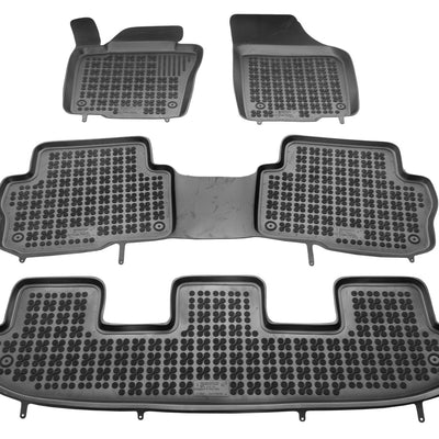 Gummi Fußmatten für Volkswagen Sharan / Seat Alhambra  (2010-) Schwarz / 7-Sitzer