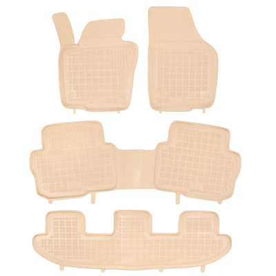 Gummi Fußmatten für Volkswagen Sharan / Seat Alhambra  (2010-) Beige / 7-Sitzer