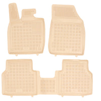 Gummi Fußmatten für Skoda Enyaq iV / VW ID.4 ID.5 Beige / Matte mit Verbindungsstück