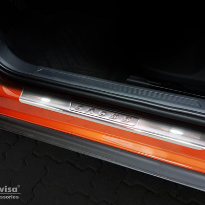 Einstiegsleiste Edelstahl für VW T-Cross Silber Matt