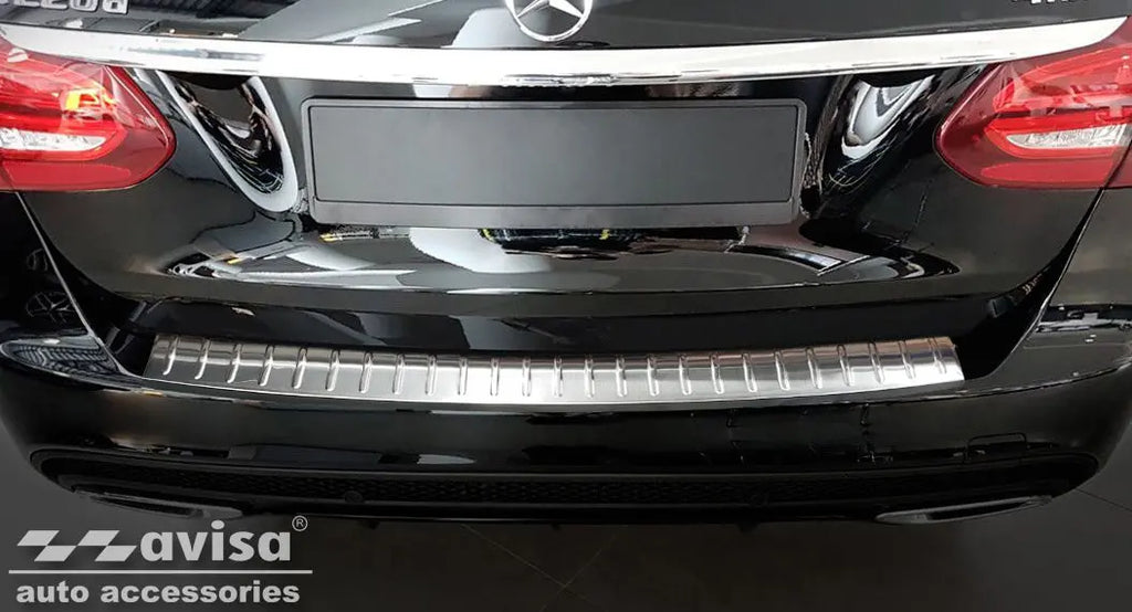 Avisa Heckstoßstangenschutz Spiegelschwarz Für Mercedes GLC (2015-2019) – Edelstahl Mit Rippen-Design