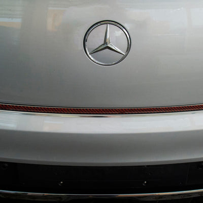 Carbon Ladekantenschutzleiste für Mercedes GLE Coupe C292 Poliertes Stahl mit Rot-Schwarzer Carbon Farbe