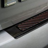 Carbon Ladekantenschutzleiste für Mercedes GLE Coupe C292 Schwarzer Stahl mit Rot-Schwarzer Carbon Farbe