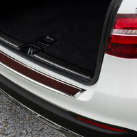 Carbon Ladekantenschutzleiste für Mercedes GLC Poliertes Stahl mit Rot-Schwarzer Carbon Farbe