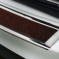 Carbon Ladekantenschutzleiste für Mercedes GLC Poliertes Stahl mit Rot-Schwarzer Carbon Farbe