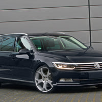 Carbon Ladekantenschutzleiste für VOLKSWAGEN  PASSAT B8 variant / R-line / Alltrack/ GTE 2014-2019, FL2019->2023 Poliertes Stahl mit Rot-Schwarzer Carbon Farbe