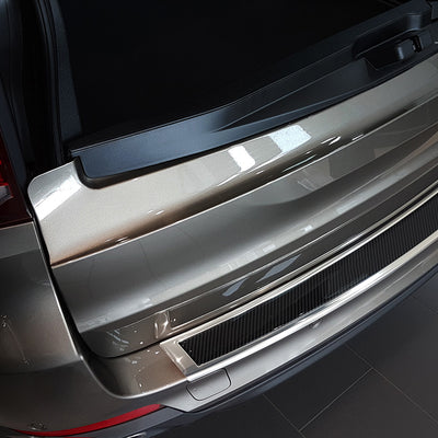 Carbon Ladekantenschutzleiste für BMW  X5 F15 2013-> Silber Glänzend mit schwarzem Carbon
