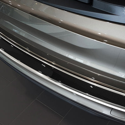 Carbon Ladekantenschutzleiste für BMW  X5 F15 2013-> Silber Glänzend mit schwarzem Carbon