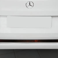 Carbon Ladekantenschutzleiste für Mercedes V W477 / Vito III Poliertes Stahl mit Rot-Schwarzer Carbon Farbe