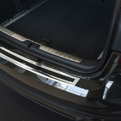 Carbon Ladekantenschutzleiste für BMW  X6 II F16 2014-2019 Poliertes Stahl mit Schwarzer Carbon Farbe