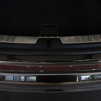 Carbon Ladekantenschutzleiste für BMW  X6 II F16 2014-2020 Schwarzer Stahl mit schwarzer und roter Carbon Farbe