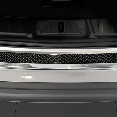 Carbon Ladekantenschutzleiste für Jaguar F-Pace Poliertes Stahl mit Schwarzer Carbon Farbe