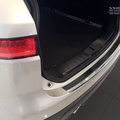 Carbon Ladekantenschutzleiste für Jaguar F-Pace Poliertes Stahl mit Schwarzer Carbon Farbe
