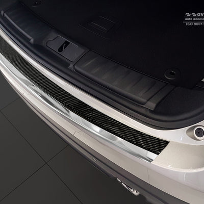 Carbon Ladekantenschutzleiste für Jaguar F-Pace Poliertes Stahl mit Schwarzer Carbon Farbe