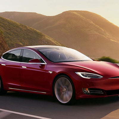 Carbon Ladekantenschutzleiste für TESLA MODEL S liftback 2012-2016, FL2016-> Poliertes Stahl mit Schwarzer Carbon Farbe