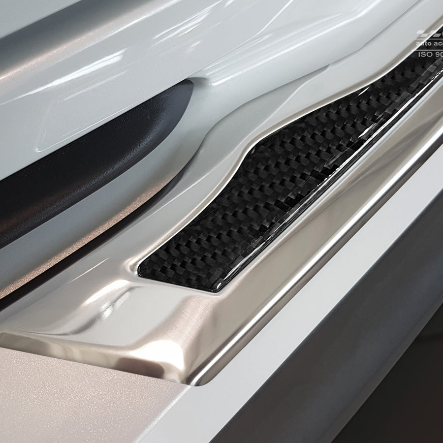 Carbon Ladekantenschutzleiste für TOYOTA  C-HR   crossover 2016-2019, FL2019->2023 Poliertes Stahl mit Schwarzer Carbon Farbe