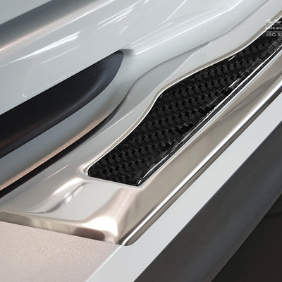 Carbon Ladekantenschutzleiste für TOYOTA  C-HR   crossover 2016-2019, FL2019->2023 Poliertes Stahl mit Schwarzer Carbon Farbe