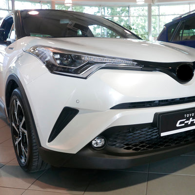 Carbon Ladekantenschutzleiste für TOYOTA  C-HR   crossover 2016-2019, FL2019->2023 Poliertes Stahl mit Schwarzer Carbon Farbe