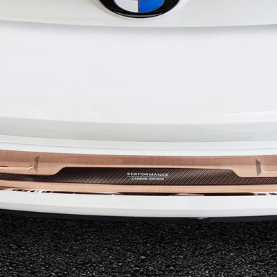Carbon Ladekantenschutzleiste für BMW  X3 ( F97 ) M Competition 2019-2021 / G01 M-pakiet / M-Sport 2017-2021, FL2021-2024 Kupfer poliert - Carbon