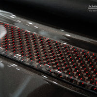 Carbon Ladekantenschutzleiste für BMW 7 G11 G12 Rot-Schwarz