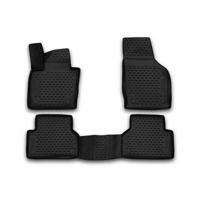 3D Element Gummi Fußmatten für AUDI Q3, 2015->, AT, 4er Set Schwarz