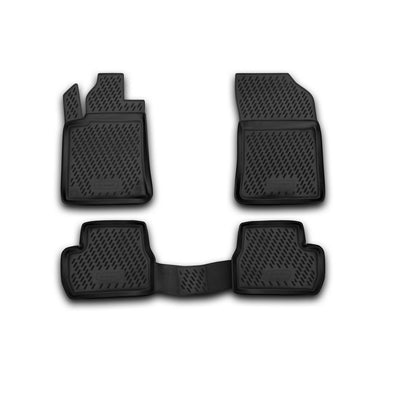 3D Element Gummi Fußmatten für CITROEN C3 01/2010->, 4er Set Schwarz