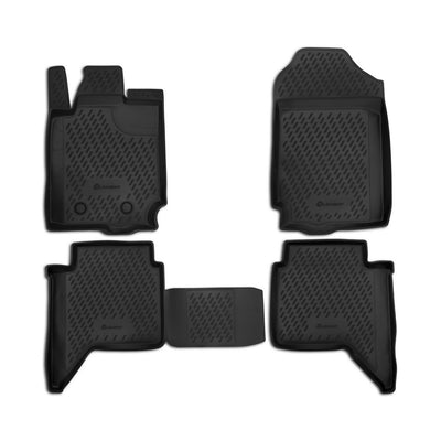 3D Element Gummi Fußmatten für FORD Ranger, 4 Türer, 2011-> 4er Set Schwarz