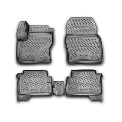 3D Element Gummi Fußmatten für FORD Kuga, 2013-> 4er Set → FORD Kuga, 2te Generation 2013-2019->, 4 Set Schwarz