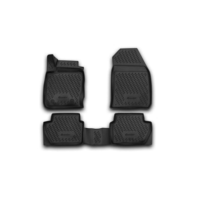 3D Element Gummi Fußmatten für FORD Ecosport, 2014 -, 2018, 2018 ->, 4er Set Schwarz