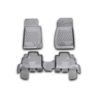 3D Element Gummi Fußmatten für JEEP Wrangler MK3 4 Türer, 2007-2017 4er Set Schwarz