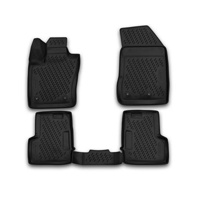 3D Element Gummi Fußmatten für JEEP Renegade, 2014 ->, 4er Set Schwarz