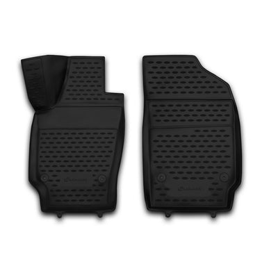 3D Element Gummi Fußmatten für VOLKSWAGEN Polo (V, Vp) 2te Reihe, 2009-2020, Schrägheck., (Europa), 2-er Set Schwarz