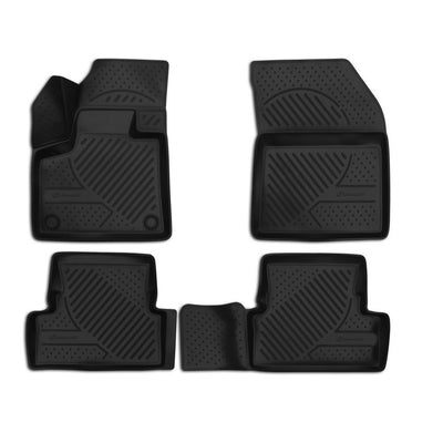 3D Element Gummi Fußmatten für  PEUGEOT 3008, 2017->, AT, 4er Set Schwarz