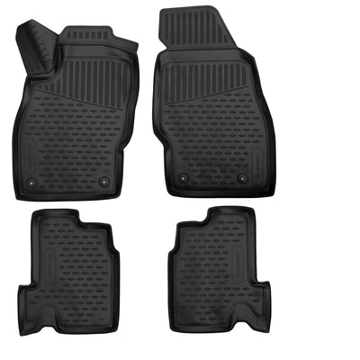 3D Element Gummi Fußmatten für OPEL Adam 2013-2019, 3 Türer, Schrägheck, Europäische Version , 4er Set Schwarz