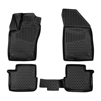 3D Element Gummi Fußmatten für FIAT Tipo, 2015->, Europäische Version , 4er Set Schwarz
