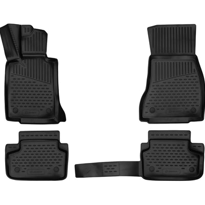 3D Element Gummi Fußmatten für BMW Series 5, 2016->, Limousine, Europäische Version , 4er Set Schwarz