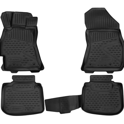 3D Element Gummi Fußmatten für SUBARU OutBack, 2015-2019 Kombi, USA, 4er Set Schwarz