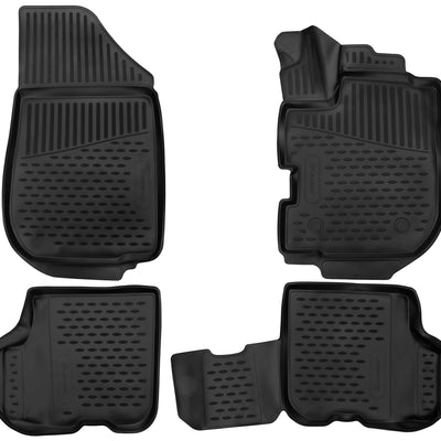 3D Element Gummi Fußmatten für RENAULT Logan/Logan MCV, 2018 ->, 4er Set Schwarz