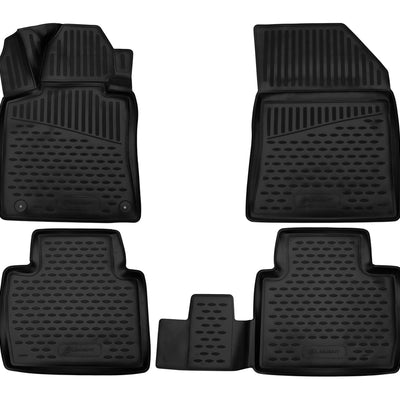 3D Element Gummi Fußmatten für Peugeot 508 II Schwarz