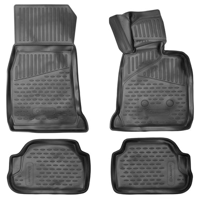 3D Element Gummi Fußmatten für BMW Series 2, 2014-2020, RHD, 4er Set Schwarz