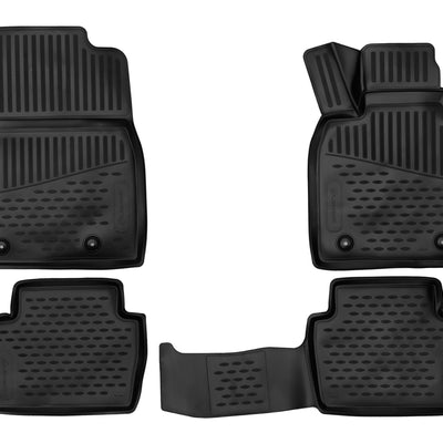 3D Element Gummi Fußmatten für MAZDA 3, 2019->, Schrägheck/Sed, 4er Set Schwarz