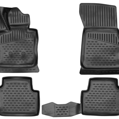 3D Element Gummi Fußmatten für BMW Series 1, 2019-> 4er Set Schwarz