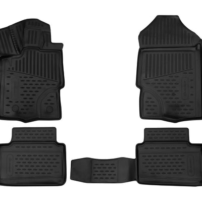 3D Element Gummi Fußmatten für  FORD Ranger SupercaB, 2019->, Pickup, 4er Set Schwarz