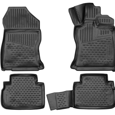 3D Element Gummi Fußmatten für SUBARU Forester, 2018-> RHD, SUV, (RSA), 4er Set Schwarz