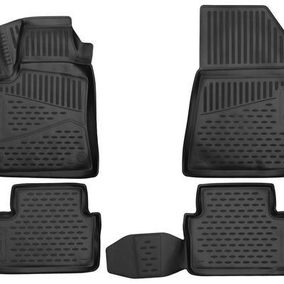 3D Element Gummi Fußmatten für RENAULT Clio V 2019-> Schrägheck, 4er Set Schwarz