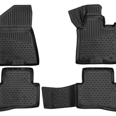 3D Element Gummi Fußmatten für KIA Sportage, 2016-2021 RHD, 4er Set Schwarz
