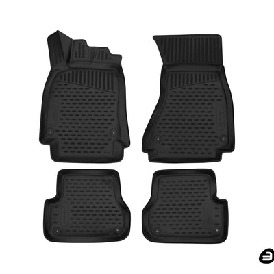 3D Element Gummi Fußmatten für Audi A6 C7 Schwarz