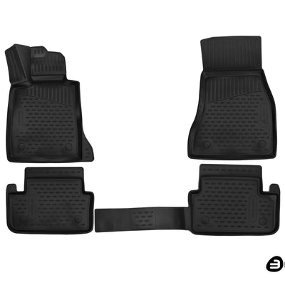 3D Element Gummi Fußmatten für BMW 5 ser. Touring, 2010-2016, Kombi, F11, (Europäische Version ), 4er Set Schwarz